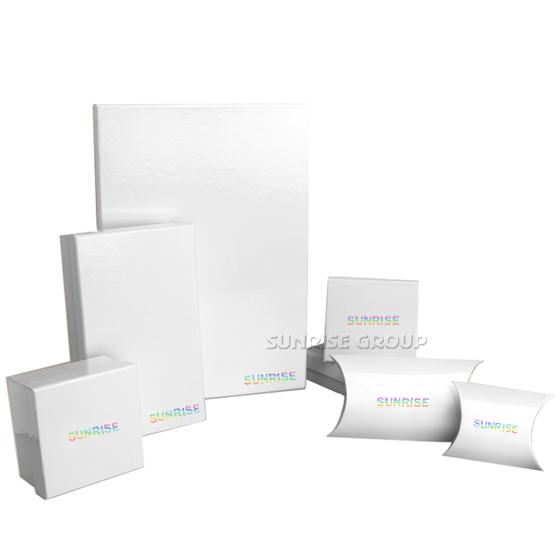 Luxury Clear Paper Pure White Packaging Gift Box with custom logo