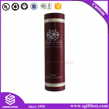 Luxury Paper Cardboard Packaging Gift Round Tube Boutique Wine Box