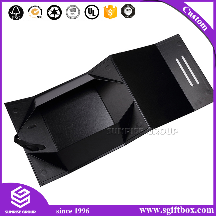 Recyclable Custom Handmade Paper Black Folding Gift box