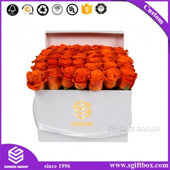 Pure White Custom Printing Paper Flower Packaging Box