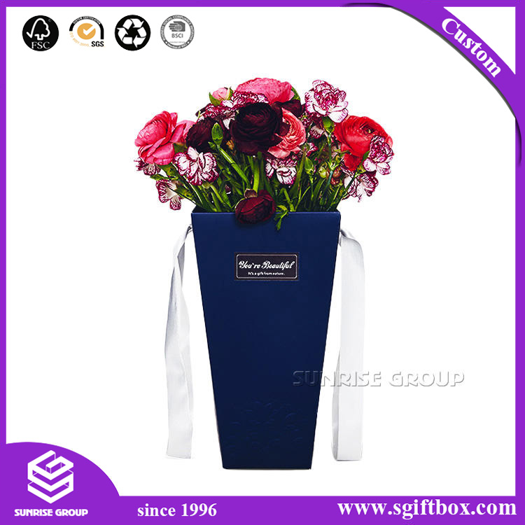 Rose Waterproof Flower Paper Packaging  Box with Handle
