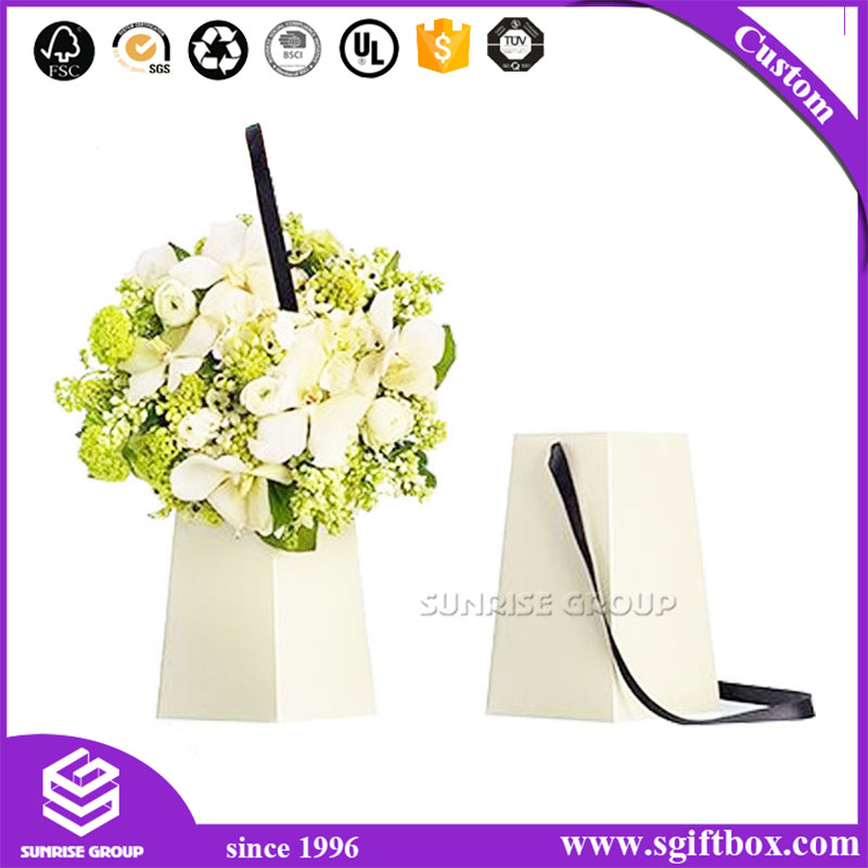 Rose Waterproof Flower Paper Packaging  Box with Handle