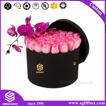 Luxury Black Round Flower Box Packaging