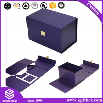 Sunrise Packaging Luxury Elegant Paper Printing Fold Magnetic Closure Box