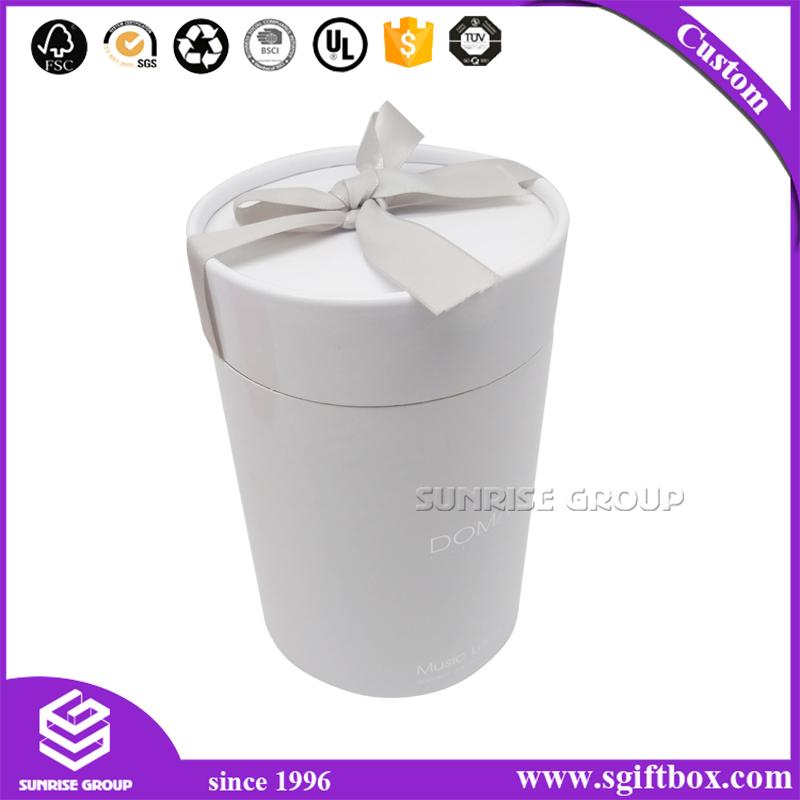 Luxury Custom Logo White Cardboard Paper Waterproof Round Box