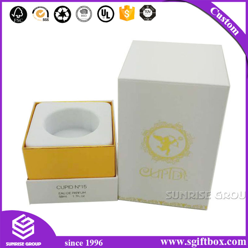 Luxury Custom Printing Black Gold Foil Packaging Bottle Hat Perfume Box