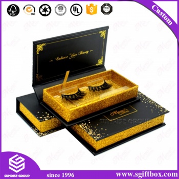 Luxury Blingbling Glitter Paper Cosmetics Eyelash Packaging Box