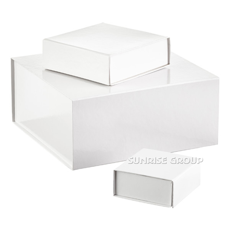 White Color Space Saving Paper Packaging Gift Folding Box