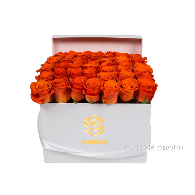 Pure White Custom Printing Paper Flower Packaging Box