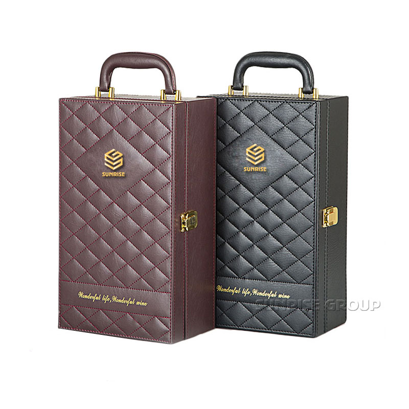 Custom Luxury Leather Wine Bottle Packing Box