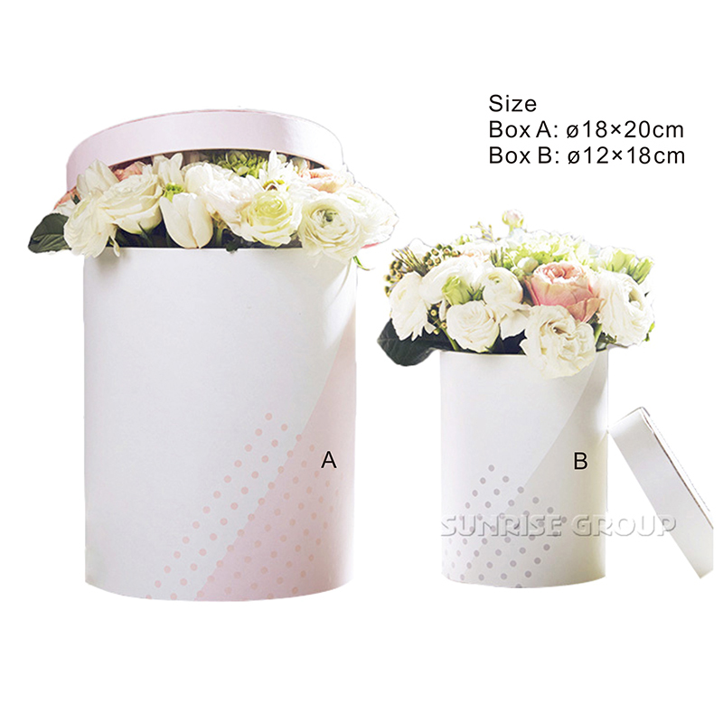 Elegant White Flower Custom Packaging Paper Round box
