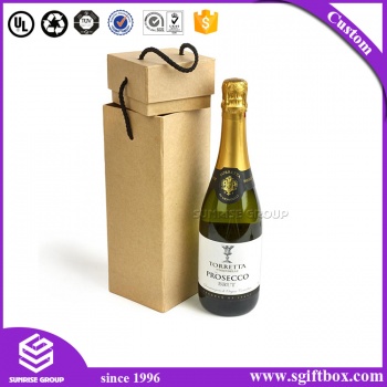 Sunrise Wine Custom Cardboard Paper Wine Pack Box with Handle