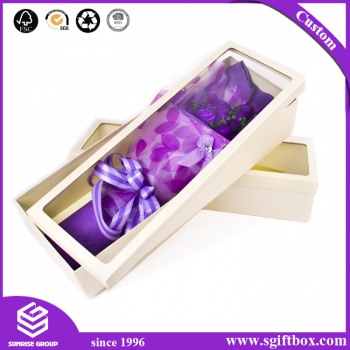 Custom Paper Cardboard Flower Hot Sell Packaging Box with plastic window