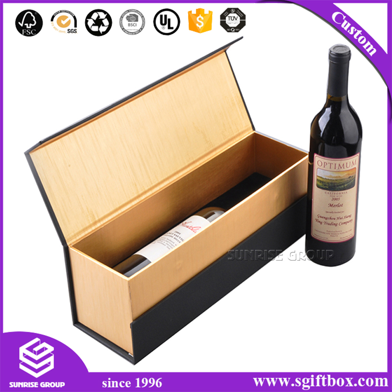 Luxury Hand-made Cardboard Rigid Wine Packaging Box